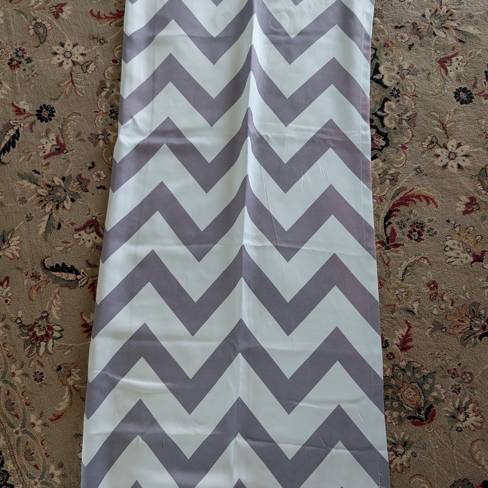 Chevron Pattern Gray and White Curtain